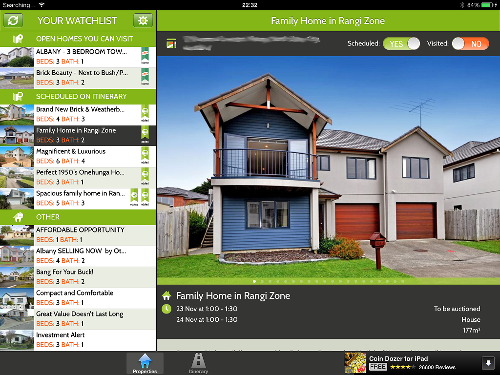 properties list screen shot